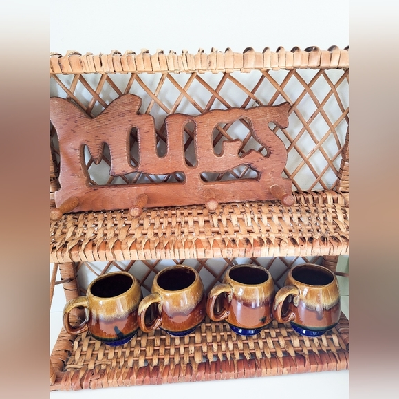 Vintage ceramic mug set + Mug wall hook - Picture 3 of 9